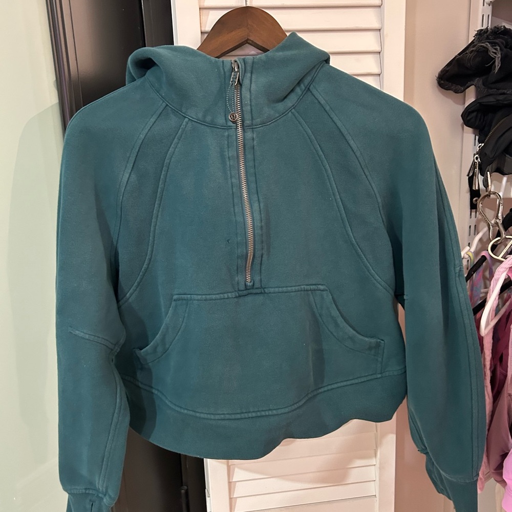 Lululemon storm teal Half-Zip Scuba